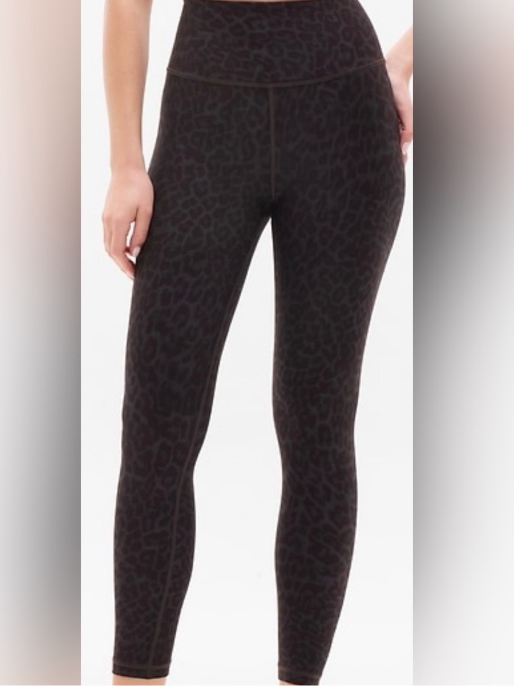 Athleta Ultra High Rise Elation 7/8 Black Leopard Leggings - sz S